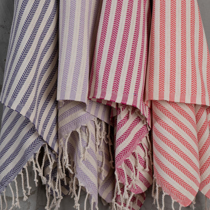 Blue Beach Turkish Towel Striped - 90 x180cm Large Turkish Hammam Peshtemal Towel - Super Absorbent, Quick Dry, Lightweight
