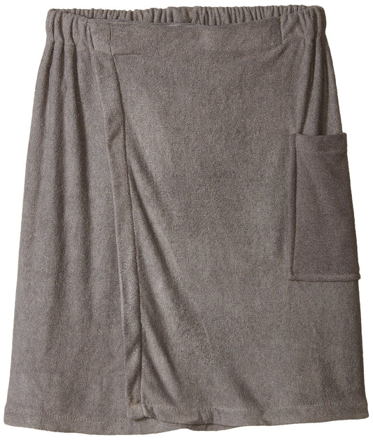 DII Men's Adjustable Microfiber Shower Wrap For Saunas, College Dorms, Pools, Gyms, Beaches, Locker Rooms, & Bathroom, 54 x 20 - Gray