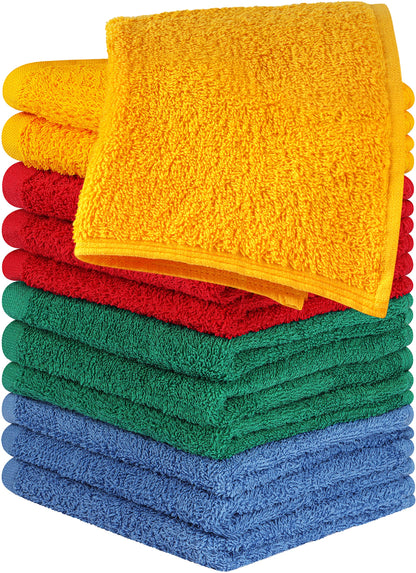 Utopia Towels Cotton Washcloths Set - 100% Ring Spun Cotton, Flannel Face Cloths, Highly Absorbent and Soft Feel Fingertip