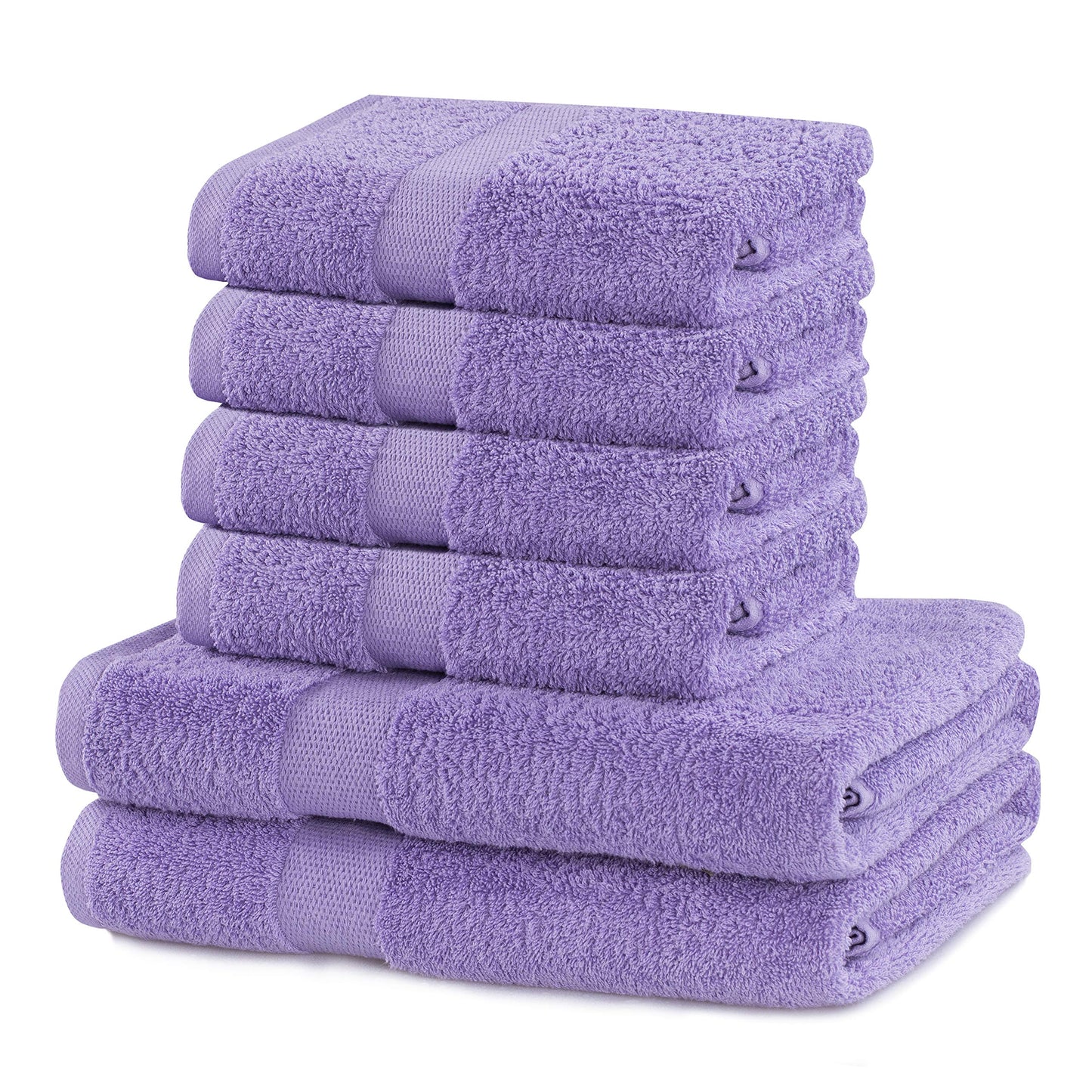 DecoKing Hand Towel 50 x 100 cm Cotton Quality 525 g/m² Purple Absorbent Marina
