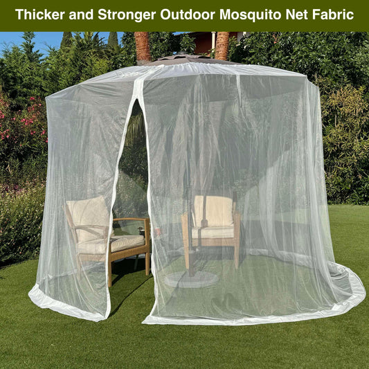 Mosquito Net for Umbrella 7.5 FT | Large Sizes & Fabric Designed for Outdoors | Insect House Screen Netting for Patio, Porch & Garden Terrace |