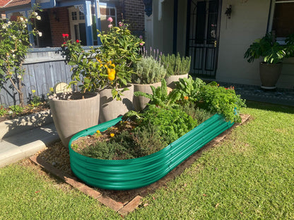 Land Guard Galvanized Raised Garden Bed Kit, Galvanized Planter Raised Garden Boxes Outdoor, Oval Large Metal Raised Garden Beds for Vegetables 4 x 2