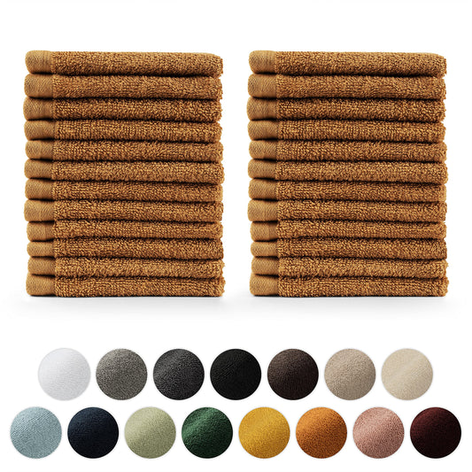 Blumtal Set of 24 Hotel Quality Face Towels 30x30 cm - Soft and quick dry towel, Middle Buff Towels, 100% Cotton