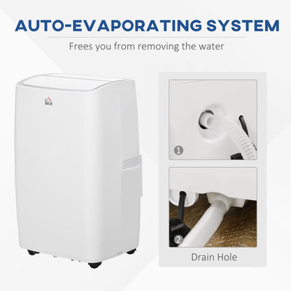 HOMCOM 12000 BTU Air Conditioning Unit, 3-in-1 Portable Air Conditioner, Dehumidifier, Cooling Fan with 3 Speeds, Remote Control, LED Display, 24H Timer, Window Venting Kit, Children Lock, 25m\'c2\'b2