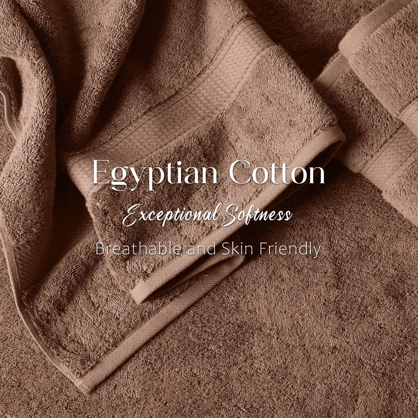 Superior 900 Gram 100% Premium Long-Staple Combed Cotton 3-Piece Towel Set, Chocolate