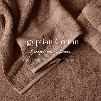 Superior 900 Gram 100% Premium Long-Staple Combed Cotton 3-Piece Towel Set, Chocolate