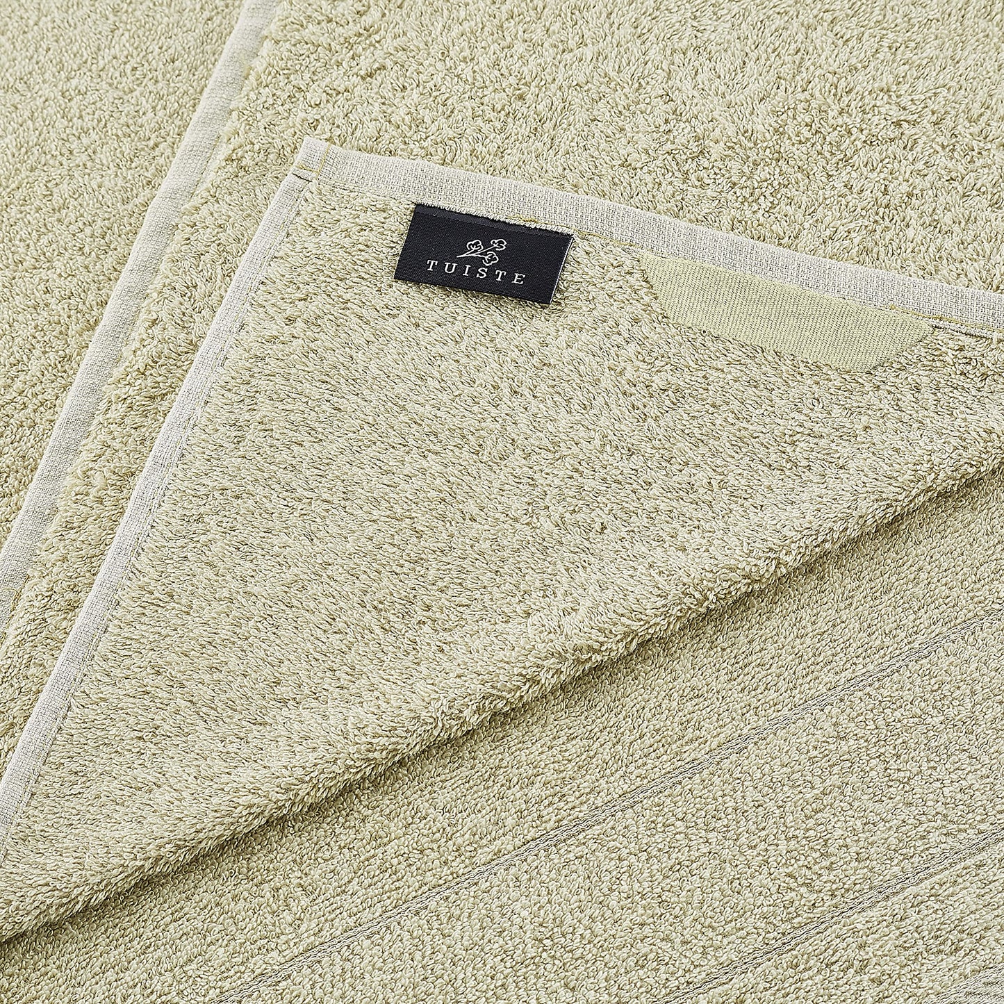 Tuiste Terry Towel Hand Towel Set Green Sage Green | 2 x Hand Towels, 2 x Guest Towels, 2 x Bath Towels Set | 100% Cotton Hand Towel Set 6 Pieces