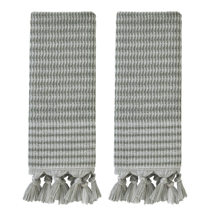 SKL Home Longborough 100% Turkish Cotton Hand Towel Set, 16x26, Sage