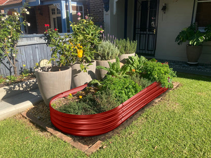 Land Guard Galvanized Raised Garden Bed Kit, Planter Boxes Outdoor, Oval Large Metal Beds for Vegetables(Brown)??