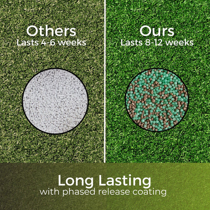Dark Green Lawn Fertiliser - Autumn/Winter Grass Feed - Fast Acting & Long Lasting - Safe for Gardens - Child and Pet Friendly Turf Thickener - Garden