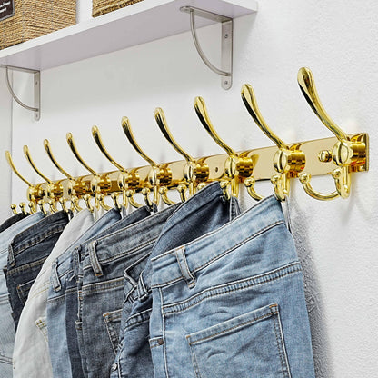 Dseap Coat Rack Wall Mount 94cm, Heavy Duty 2.5mm Base vs Flimsy 1mm, Double-Thick Solid Anti-Snap Hooks