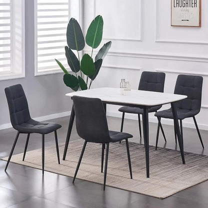 mcc direct Set of 4 Faux Matte Suede Leather Dining Chairs With metal Legs home& restaurants henri