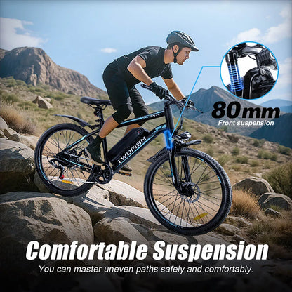 TWOFISH TF-1 Electric Bike, 250W 36V 15Ah Battery, 26" Tires, 25km/h Max Speed, 100km Max Range, Disc Brakes, Front Suspension