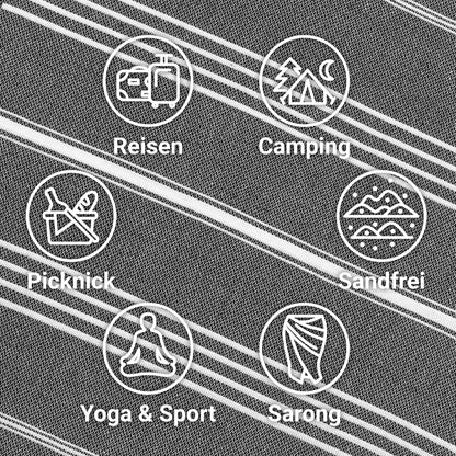 LeStoff 5 Hammam Towels/Guest Towels, Organic Cotton, 50x100, Anthracite