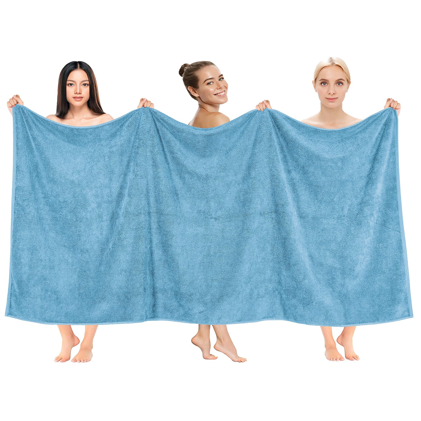 Cotton Paradise Oversized Bath Sheet, 100% Cotton 40x80 Clearance Bath Towel Sheet, Turkish Extra Large Bath Towel for Bathroom, Sky Blue Bathsheet