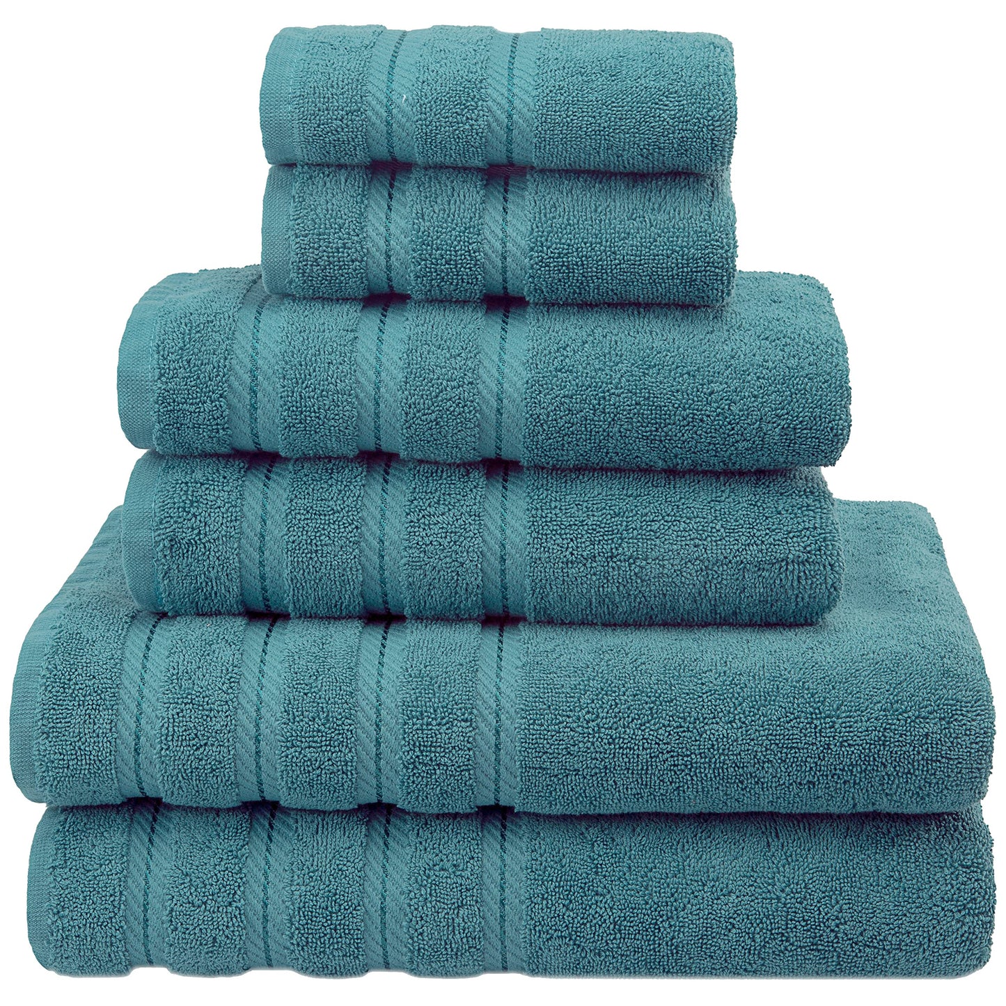 American Soft Linen 100% Turkish Carde Cotton 6 Piece Towel Set, 560 GSM Towels for Bathroom, Super Soft 2 Bath Towels 2 Hand Towels 2 Washcloths