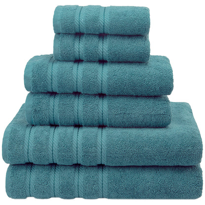 American Soft Linen 100% Turkish Carde Cotton 6 Piece Towel Set, 560 GSM Towels for Bathroom, Super Soft 2 Bath Towels 2 Hand Towels 2 Washcloths