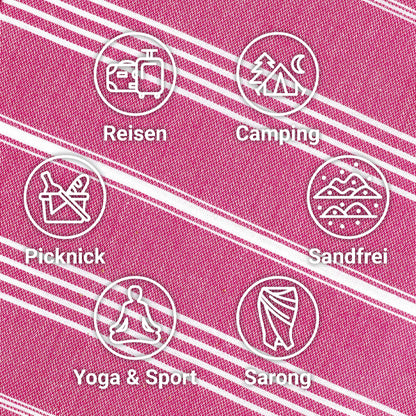 LeStoff 5-Pack Hammam Towels/Guest Towels, Organic Cotton, 50x100, Fuchsia