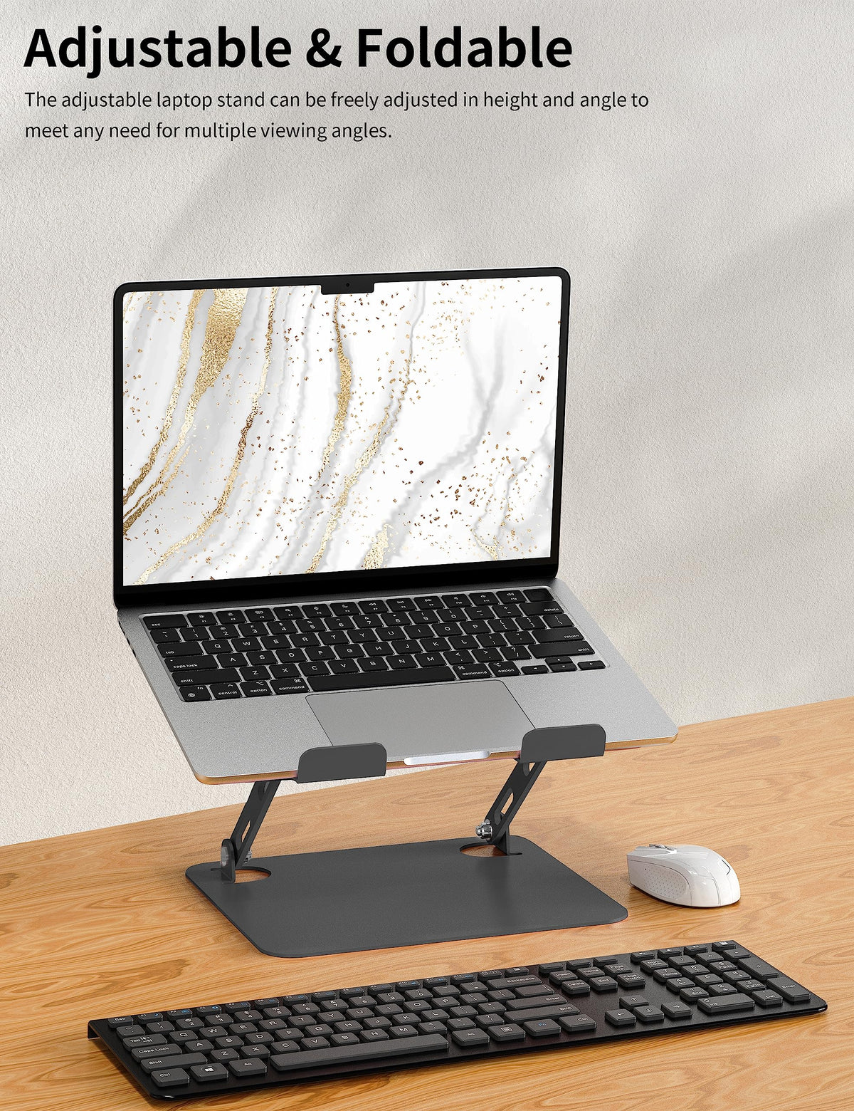 SOUNDANCE Adjustable Laptop Stand, Portable Laptop Riser, Ergonomic Design Computer Holder