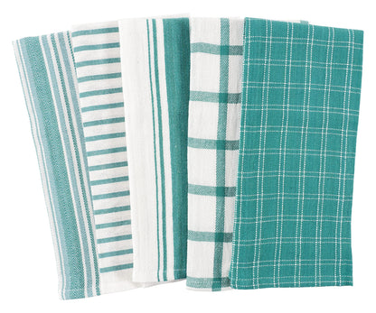 KAF Home Assorted Flat Kitchen Towels | Set of 10 Dish Towels, 100% Cotton - 18 x 28 inches | Ultra Absorbent Soft Kitchen Tea Towels