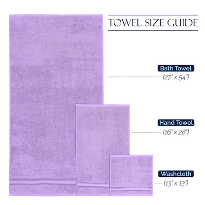 Elegant Comfort Premium Cotton 6-Piece Towel Set, Includes 2 Washcloths, 2 Hand Towels and 2 Bath Towels, 100% Turkish Cotton