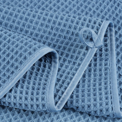 POLYTE 430 GSM Microfibre Quick Dry Waffle Bath Towel Set of 6