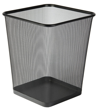 Osco Wiremesh Waste Bin Square – Metal Mesh Rubbish & Recycling Basket for Office, Home, Bathroom – Solid Non Slip Base Build, H30 cm × W25 cm