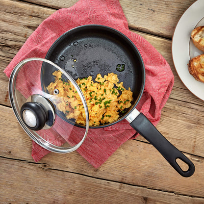 Judge Vista Stainless Steel Non-Stick Large Saucepan 18cm 1.8L, Shatterproof Vented Glass Lid, Induction Ready, Oven Safe, 25 Year Guarantee