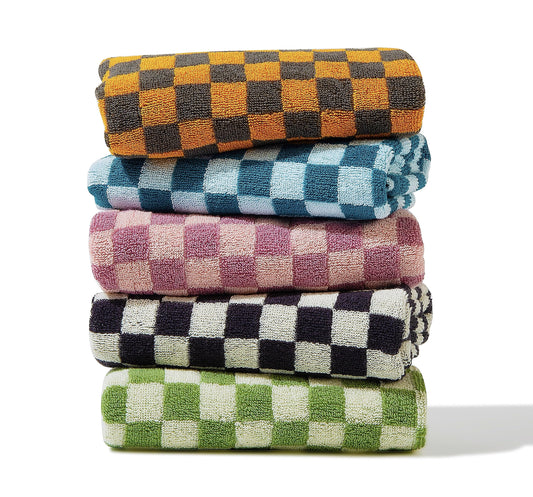 Madi-Cadi Luxurious Checkered Cotton Hand Towels Set of 5 - Soft, Absorbent, and Decorative Checkered Design for Bathroom, Kitchen, Gym, and Spa - 13