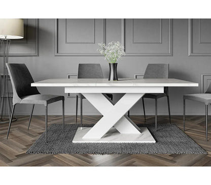 Extendable Dining Table | Modern White Table, Design for Kitchen, Office & Dining Room