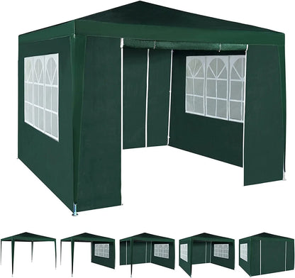 mcc direct Event Gazebo with 4 Side Panels, Outdoor Waterproof Party Tent Marquee with Coated Steel Frame