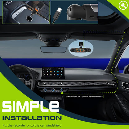 Podofo 3.16 Inch Car Dash Cam 1080P & 3*480P Car Recording Camera Car DVR For Car Revesing Front Left Right Rear View Camera