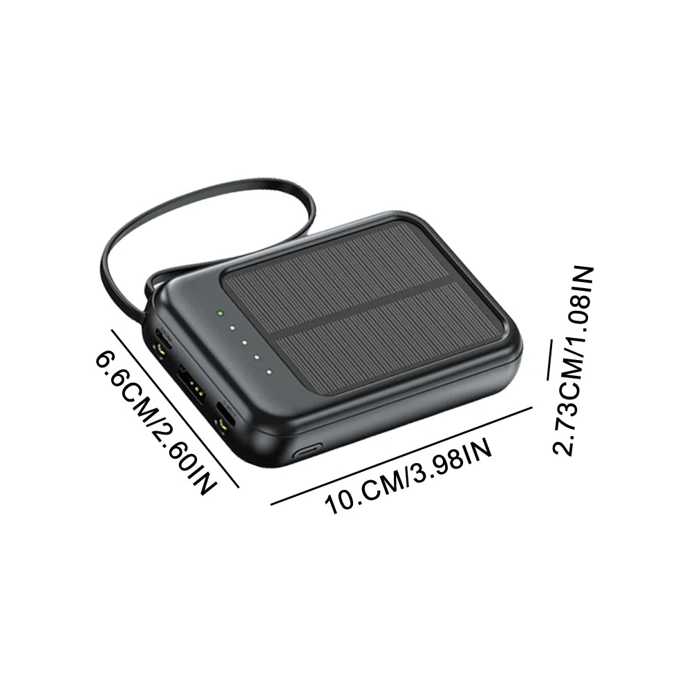20000mAh Solar Power Bank with Flashlight Outdoor Portable Charger 4 Outputs LED Lights for Camping Emergency