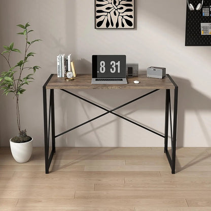 mcc direct Folding Desk Workstation Foldable Computer Desk for Office Home Study Writing Table No Assembly Miami-80cm