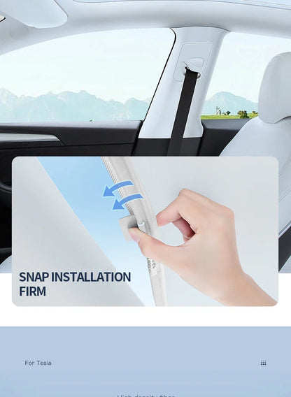 2PCS For Tesla Model 3/Y/3 Highland/Y Juniper Ice Cloth Buckle Shades for Glass Roof Front & Rear Sunroof Skylight Sunshade