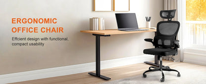 Gwong Ergonomic Office Chair Desk Chair with Folding Armrest Height-Adjustable Breathable Backrest Swivel Gaming Chair