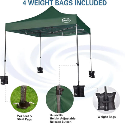 MAXIMUS HEAVY DUTY POP UP GAZEBO 3m x 3m COMMERCIAL MARKET STALL WITH 4 WEIGHT BAGS (4 Walls)