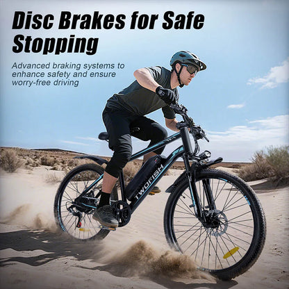 TWOFISH TF-1 Electric Bike, 250W 36V 15Ah Battery, 26" Tires, 25km/h Max Speed, 100km Max Range, Disc Brakes, Front Suspension