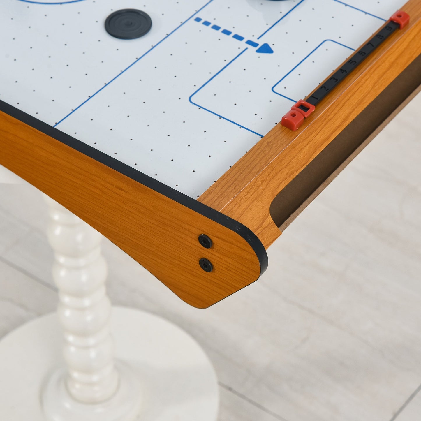 HOMCOM 2.5FT Tabletop Air Hockey Game Table Wooden Portable Party Gaming Toy for Kids Children Adult