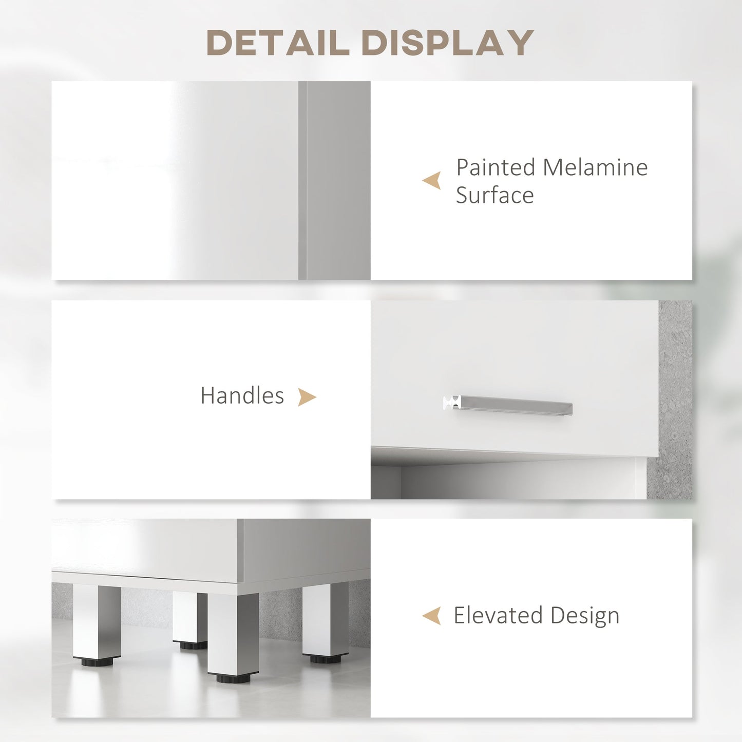 kleankin 71" Tall Slim Bathroom Storage Cabinet, Tall Narrow Cupboard with Drawer, Open Shelves, 2 Doors Cabinets and Adjustable Shelves for Kitchen, Hallway, Living Room, High Gloss White