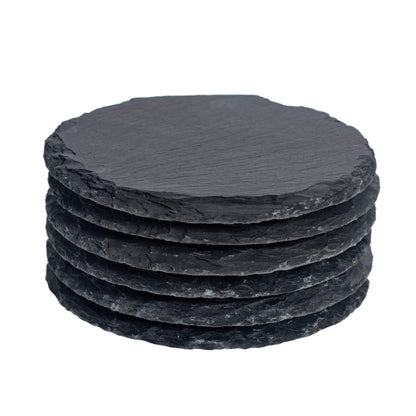 Round Slate Coasters - Pack of 6