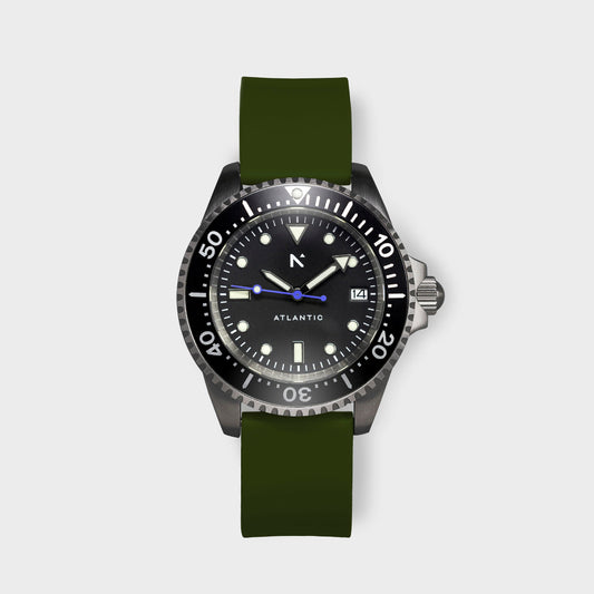 'Atlantic' Dive Watch (40mm) | Moss Green