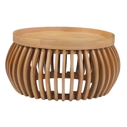 Jodhpur Solid Wood Small Round Low Coffee Table