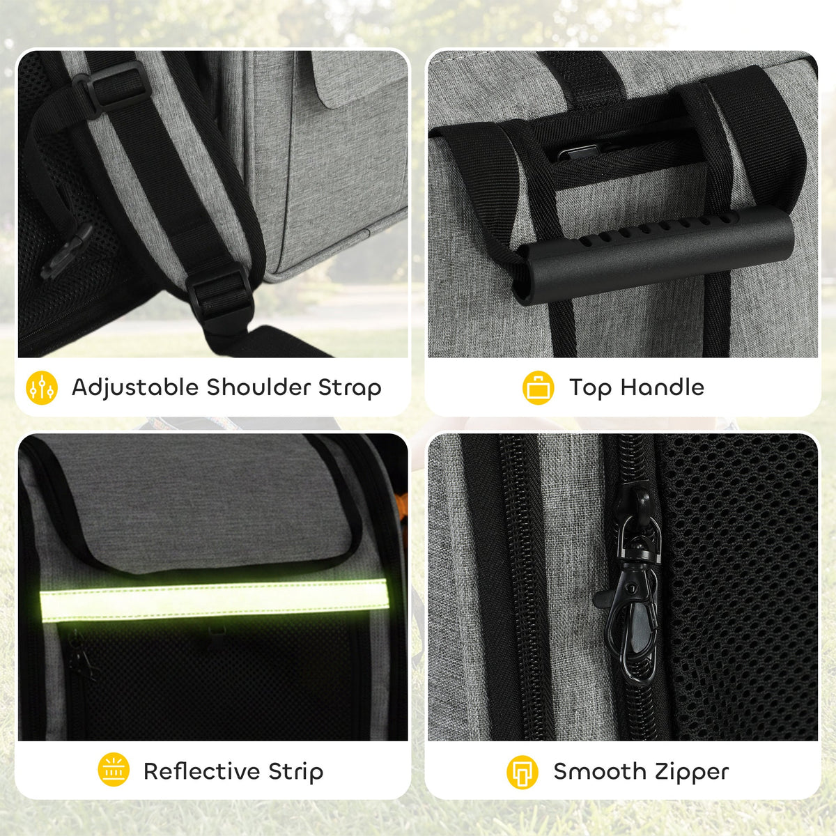 PawHut Dog Carrier Backpack Expandable, Breathable Pet Carrier Bag for Small Puppy Cat with Reflective Strip for Travel Hiking