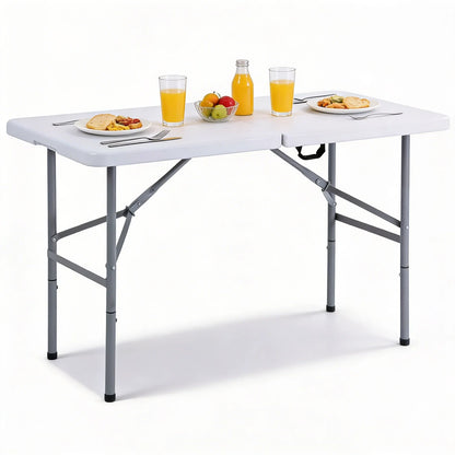 4FT HEAVY DUTY FOLDING TABLE PORTABLE PLASTIC CAMPING GARDEN PARTY CATERING NEW