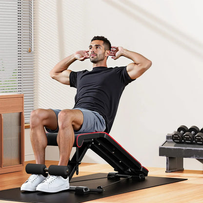 Adjustable Weight Bench with Resistance Bands Folding Weight Bench for Full Body Workout Home Quick Folding Versatile