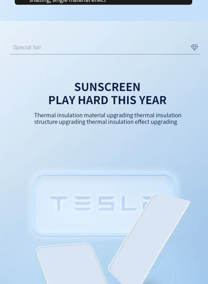 2PCS For Tesla Model 3/Y/3 Highland/Y Juniper Ice Cloth Buckle Shades for Glass Roof Front & Rear Sunroof Skylight Sunshade