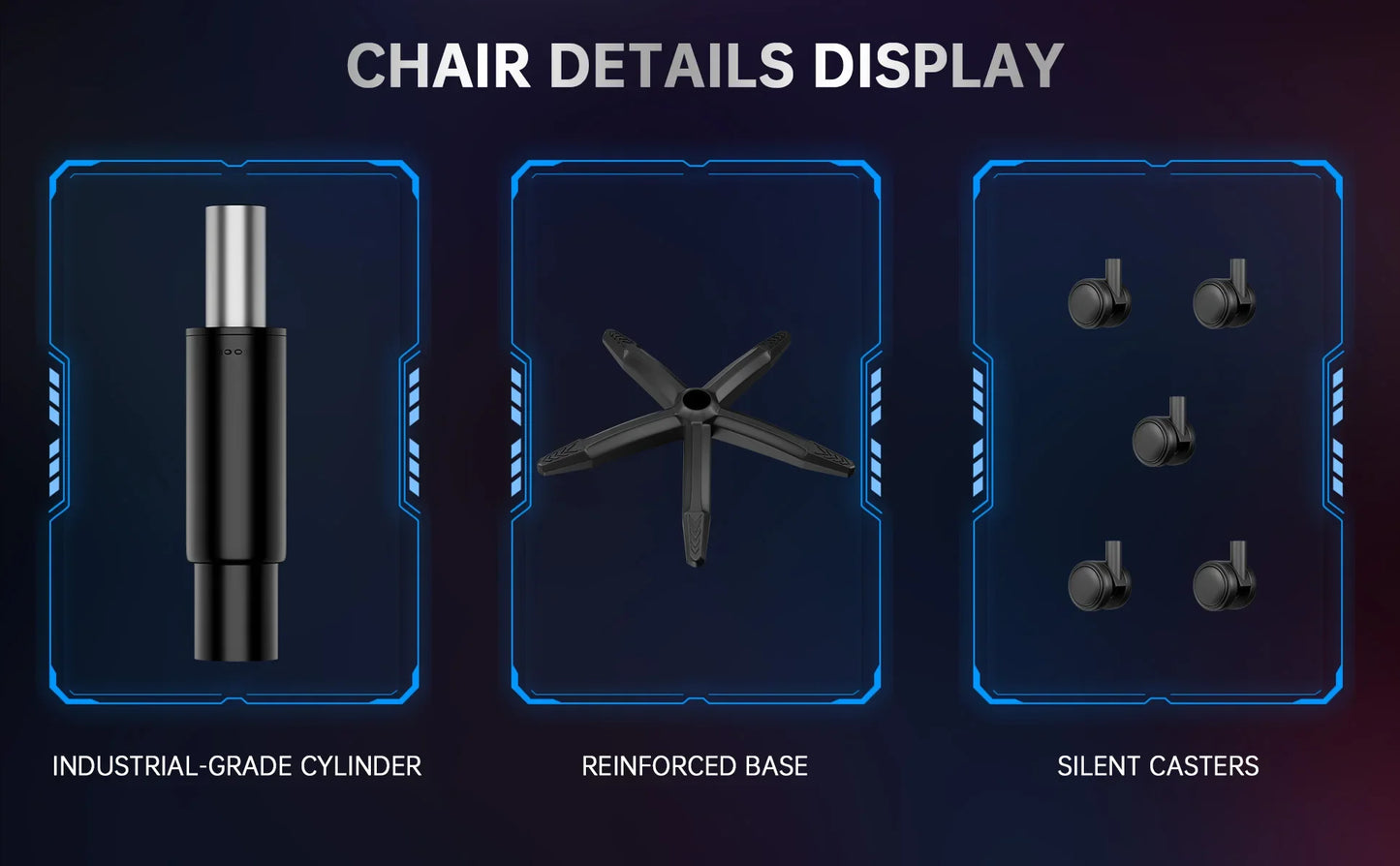 RGB Gaming Chair LED Lights and Ergonomic Computer Chair Reclining PU Leather High Back Video Game Chair Linkage Armrest