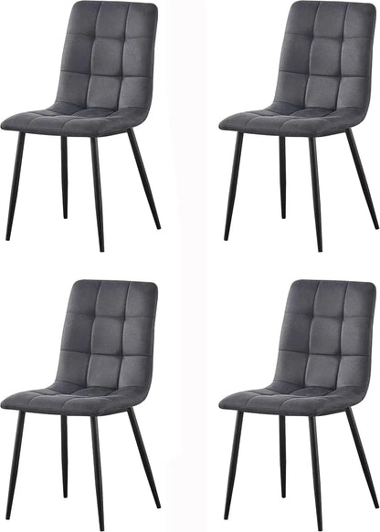 mcc direct Set of 4 Faux Matte Suede Leather Dining Chairs With metal Legs home& restaurants henri