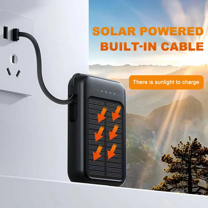 20000mAh Solar Power Bank with Flashlight Outdoor Portable Charger 4 Outputs LED Lights for Camping Emergency